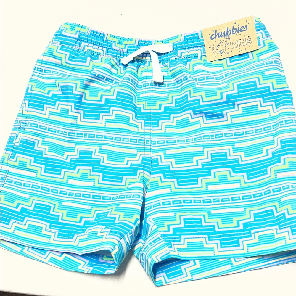 Chubbies Aqua  Geometric Swim Trunks